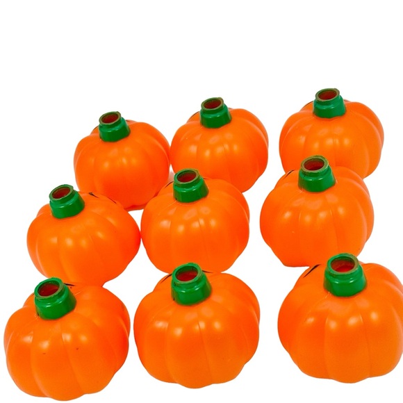 Halloween Pumpkin JOl String Light COVERS ONLY Lot Of 9 Hard Plastic - Picture 5 of 7